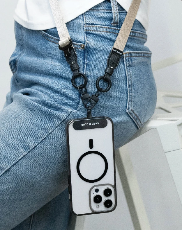 taupe crossbody 2 in 1 lanyard